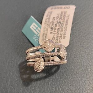 NWT EFFY Diamond (1/10 ct) Silver Ring Size 7